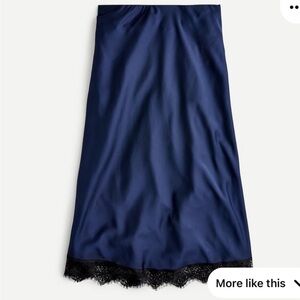 Lace-trimmed pull-on slip skirt